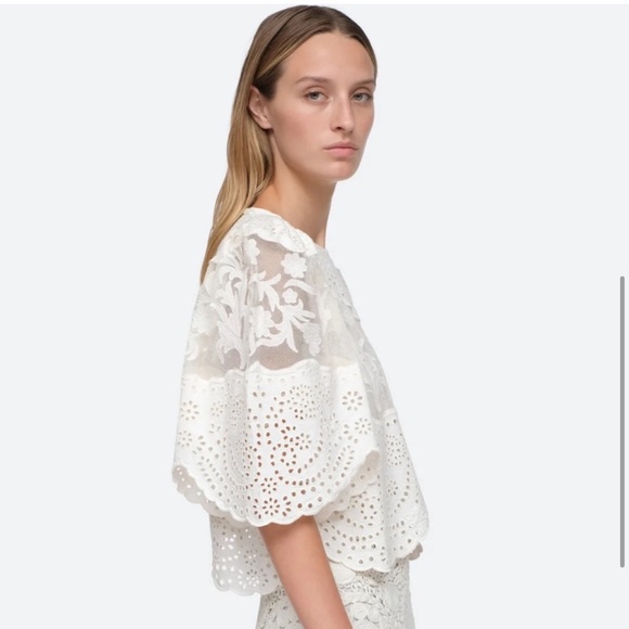 Sea New York White Lace top sz S - Picture 2 of 8